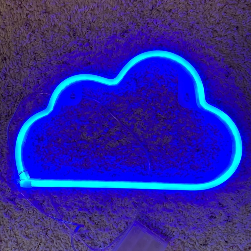 Neon blue cloud light